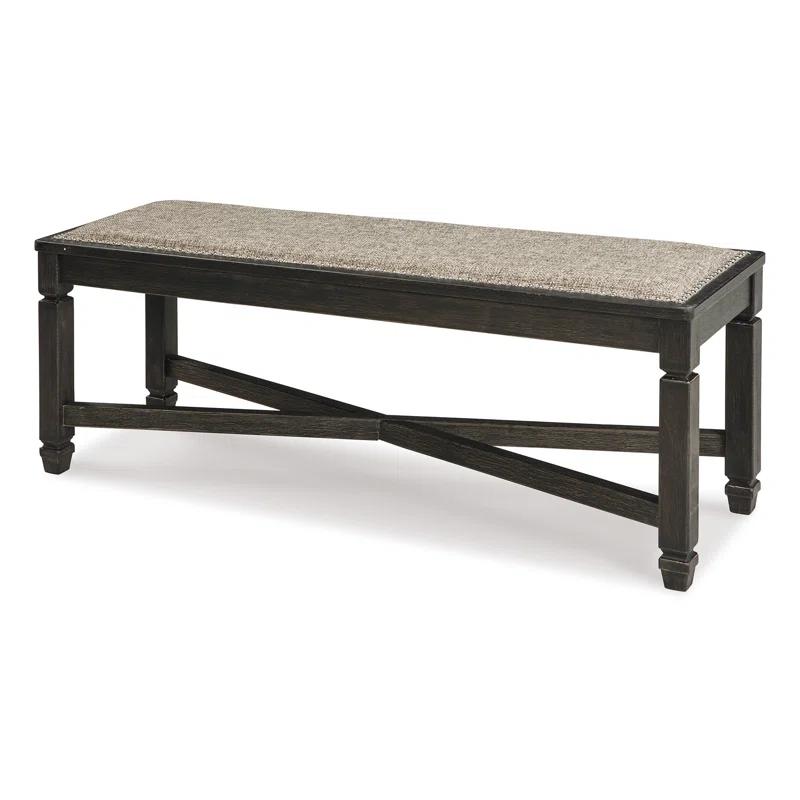 Benjara Trekk Dining Bench, X-Stretcher And Nailhead Trim, Black Wood, 50 Inch