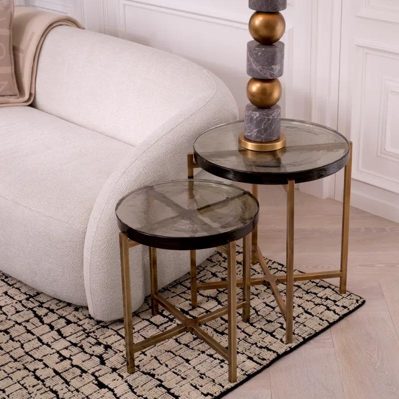 Eichholtz Haymann Glass Top Nesting Tables