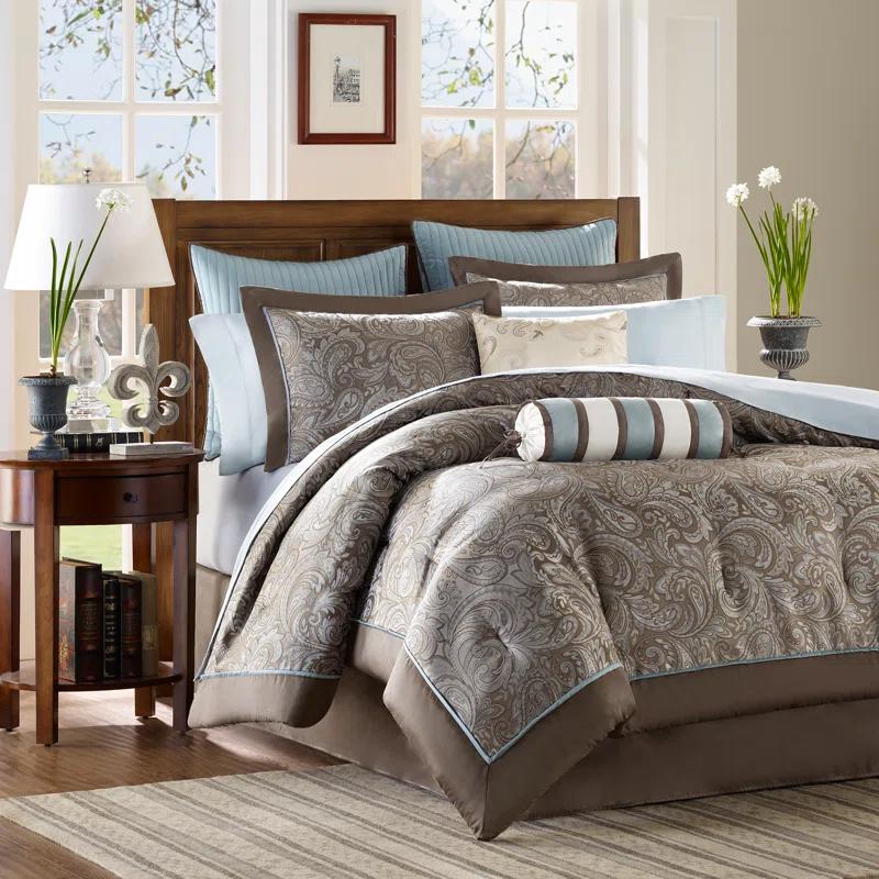 Madison Park Aubrey Paisley Jacquard Duvet Cover Set