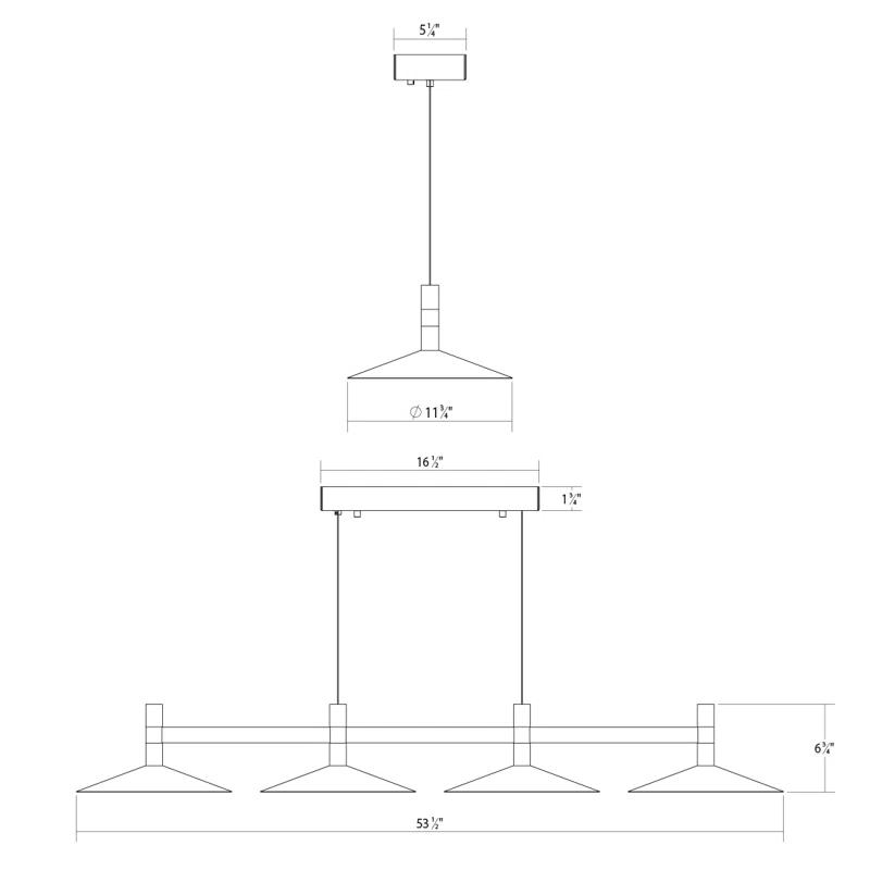 SONNEMAN Systema Staccato 4 - Light LED Kitchen Island Pendant