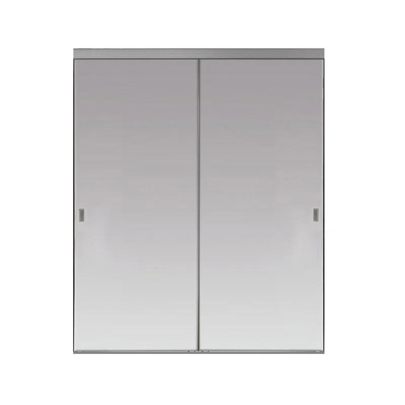 80'' Solid + Manufactured Wood Mirrored Sliding Closet Doors