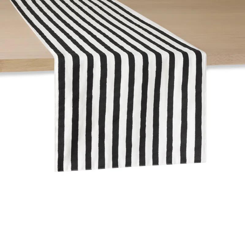 kate spade new york KATE SPADE NEW YORK Hand Painted Shirting Stripe Table Runner 15"x72" Silver/White