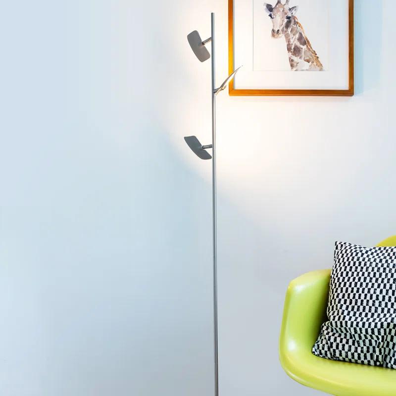 Brightech Tree Industrial LED 3-Way Dimming Floor Lamp with 3 Adjustable Spot Lights