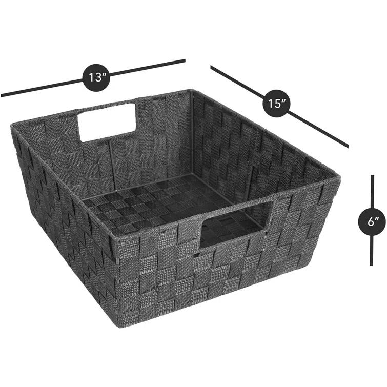 Sorbus Sorbus Stackable Wicker Tote Woven Basket with Handles 3 Pack