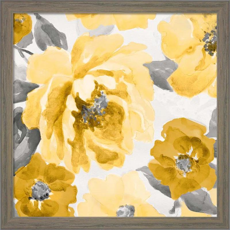 Red Barrel Studio® " Yellow And Gray Floral Delicate I & II " by Lanie Loreth 2 - Pieces