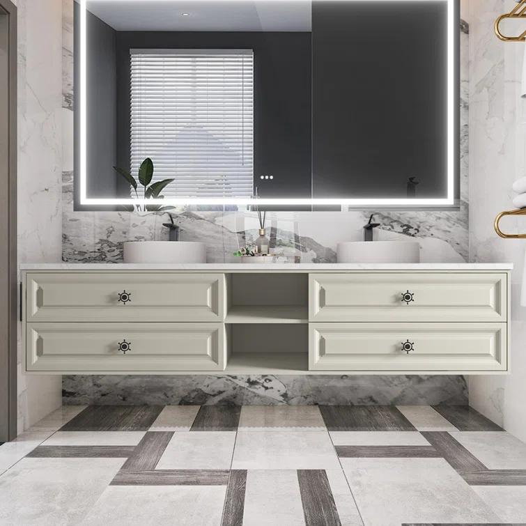 AMANI Eleen 96 In. W X 23 In. D X 22 In. H Bath Vanity Cabinet Without Top