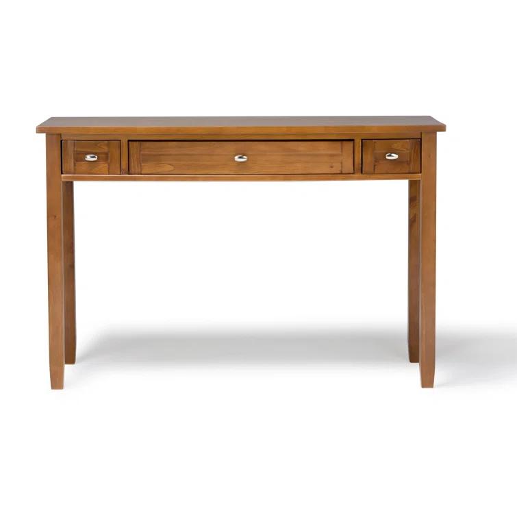 Simpli Home Warm Shaker 48"W Solid Wood Desk, Transitional Style with Keyboard Tray