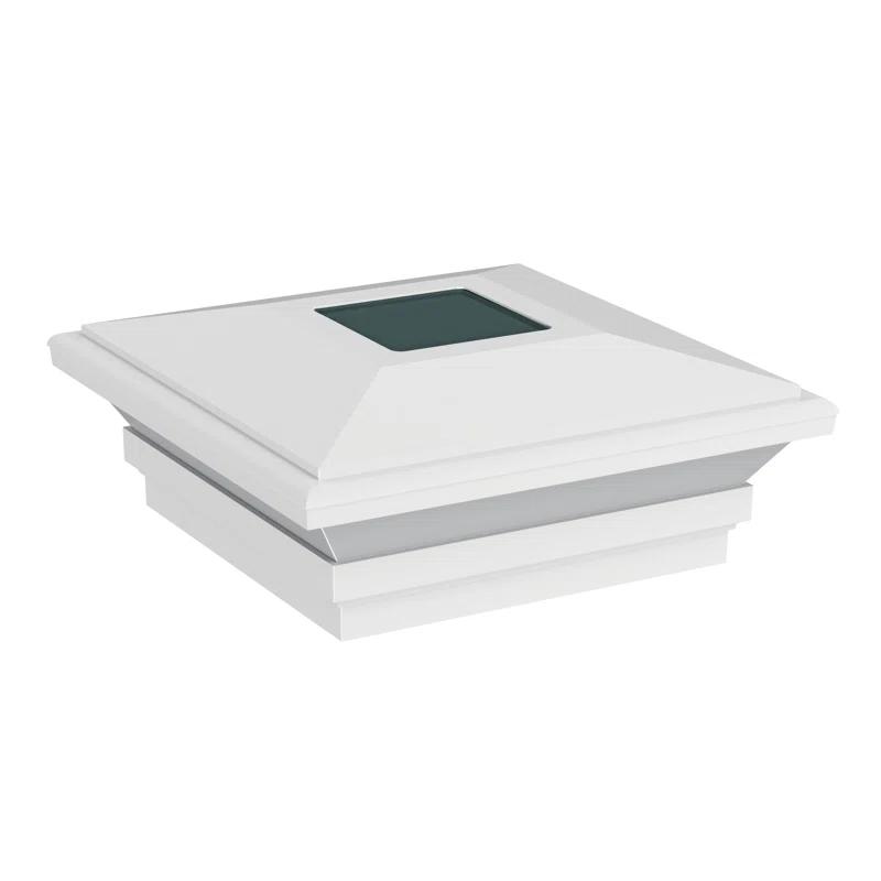 Barrette Outdoor Living 5 in. W x 5 in. D Contemporary Solar Post Top White