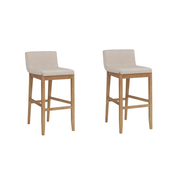 Nathan James Upholstered Wooden Stool