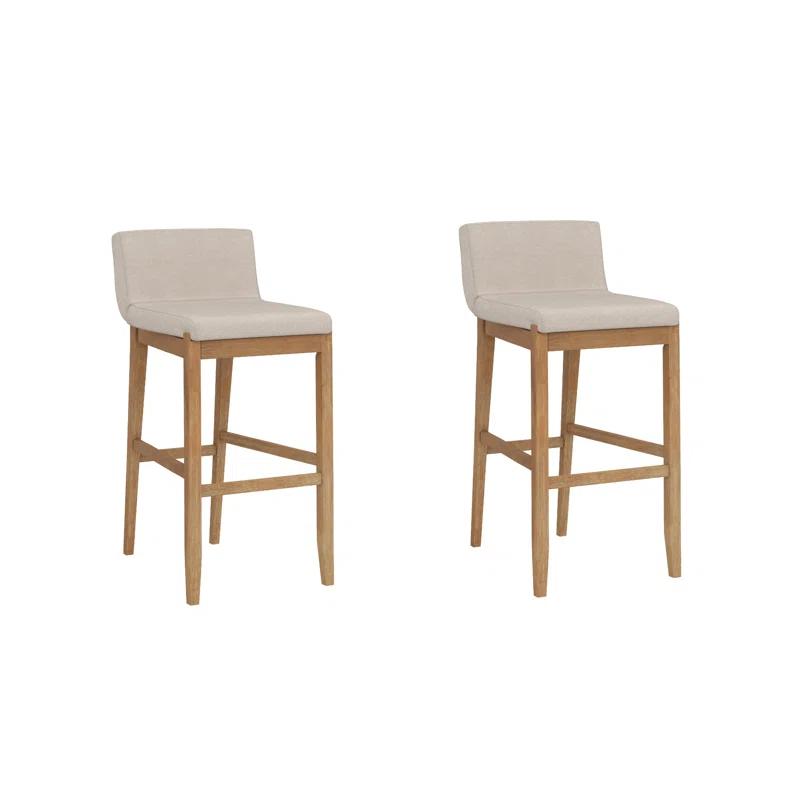 Nathan James Upholstered Wooden Stool