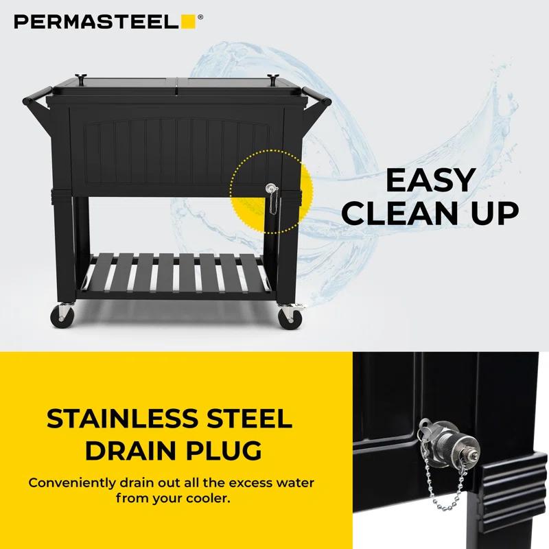 Permasteel Permasteel 80 Qt. Furniture Style Rolling Patio Cooler