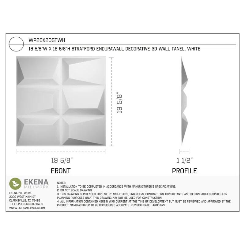 Ekena Millwork Stratford EnduraWall Decorative 3D Wall Panel