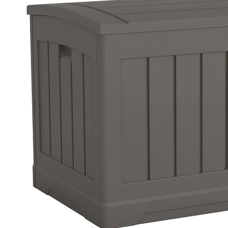 Suncast Suncast 50 Gallon Plastic Deck Box with Molded Lockable Feature for Home, Gray