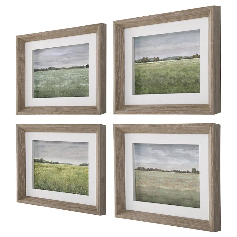 Uttermost Quiet Meadows Uttermost Quiet Meadows Framed On Paper 4 Pieces Print | Wayfair