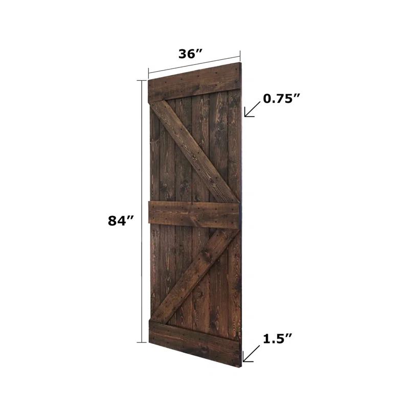 IsLife K Style Solid Core Wood Double Sliding Barn Door with Hardware Kit -Assembly Needed (Set of 2)