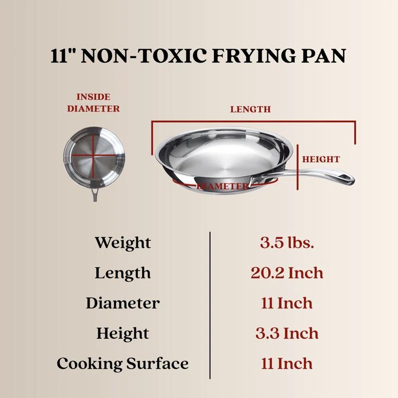 Alva Alva Chef Premium Stainless Steel Tri-Ply Frying Pan