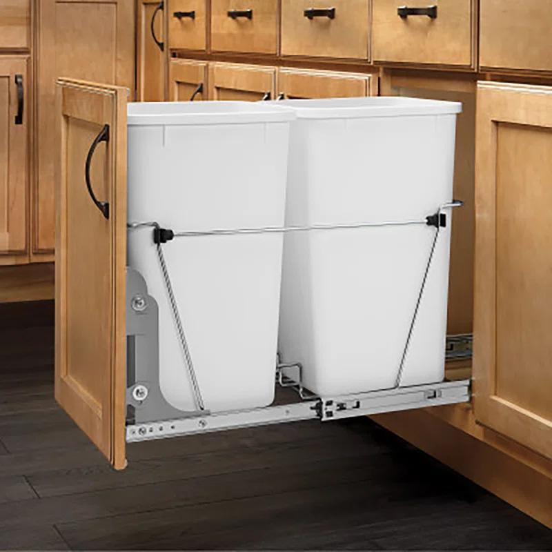 Rev-A-Shelf Double Sliding Pull-Out Waste Bin Containers
