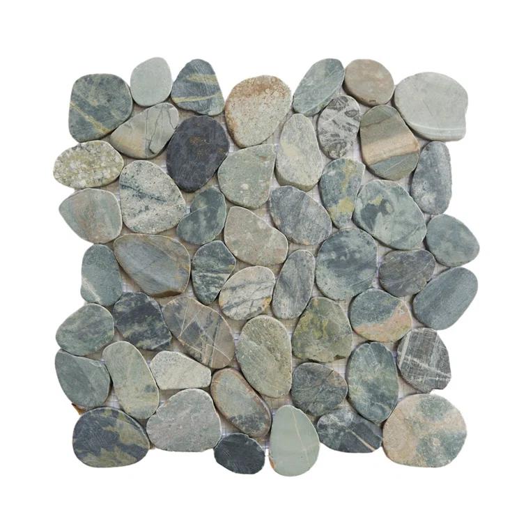 b.o.i Hawaii 12" x 12" Natural Stone Pebbles Mosaic Wall & Floor Tile