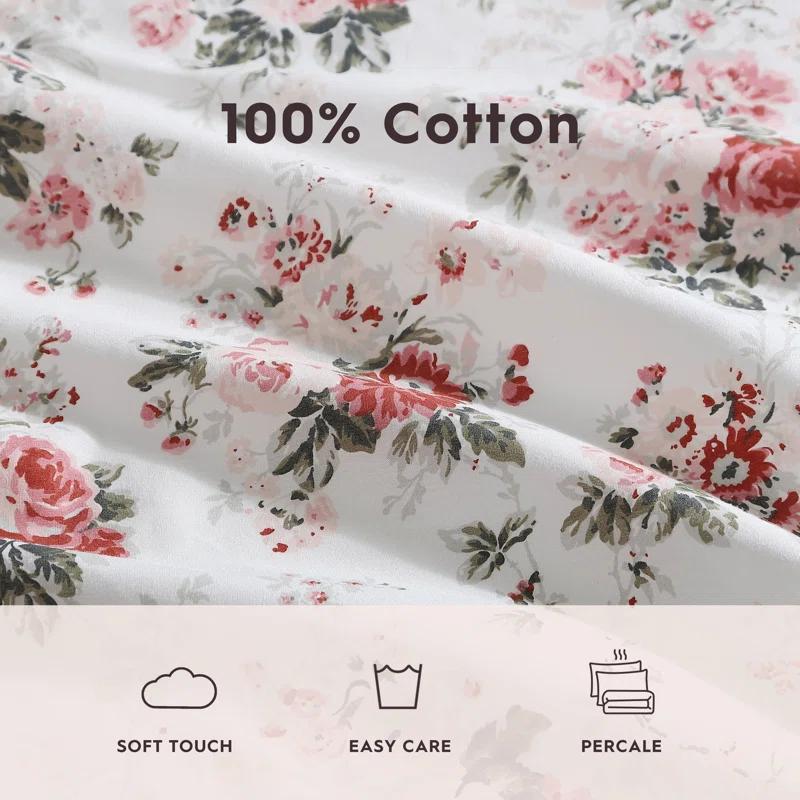 Laura Ashley Printed Cotton Percale Sheet Set