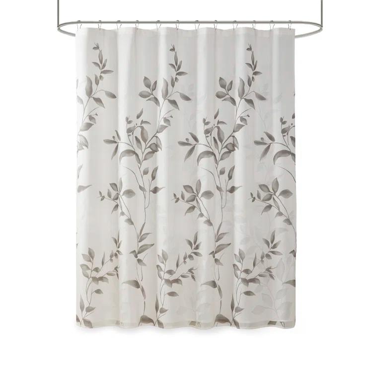 Madison Park Trent Botanical Burnout Floral Printed Shower Curtain