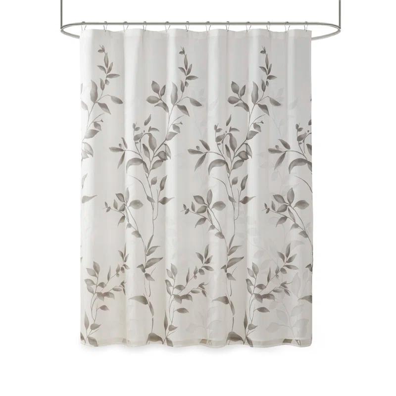 Trent Botanical Burnout Floral Printed Shower Curtain