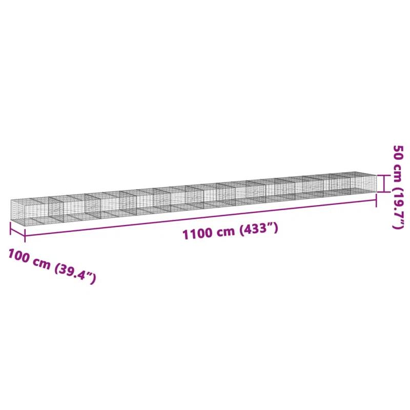 VidaXL Silver Metal Border Fencing