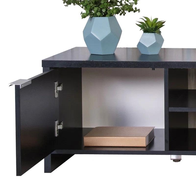 Ebern Designs TV Stand Large Media Console with Cable Management for 65, 75 Inch Media Storage Gaming Living Room Entertainment Center Modern Wooden Television Cabinet & Reviews | Wayfair
