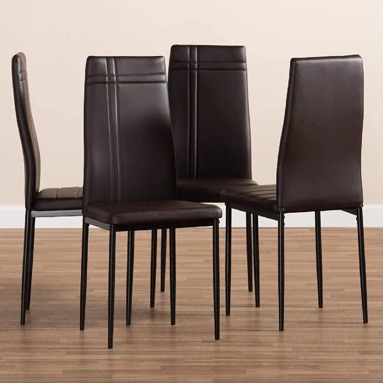 Wade Logan® Chavelle 22'' H Faux Leather Upholstered Parsons Chair (Set of 4)