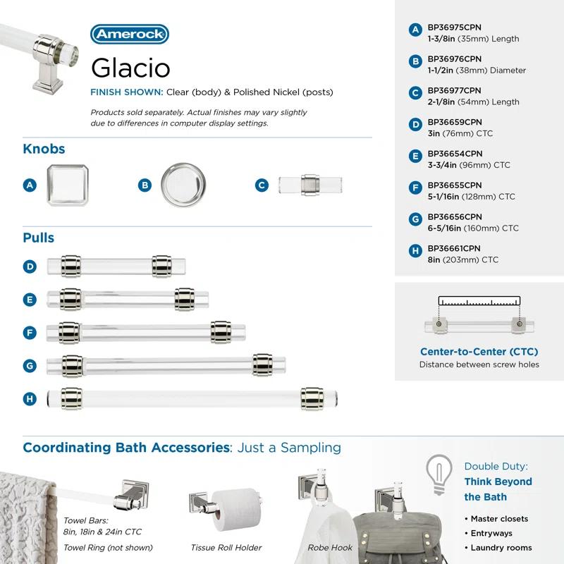 Amerock Glacio 2-1/8 inch (54mm) Length