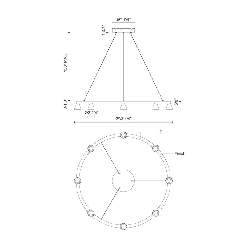Kuzco Lighting 8 - Light Dimmable LED Wagon Wheel Chandelier
