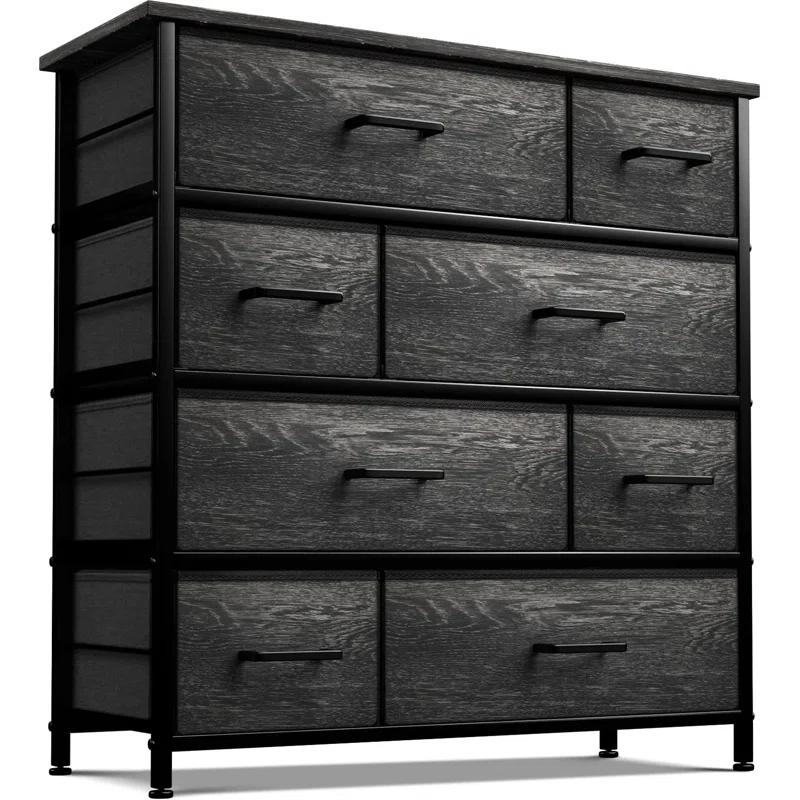 Sorbus Sorbus 8 Drawers Dresser with Steel Frame and Wood Top in Rustic