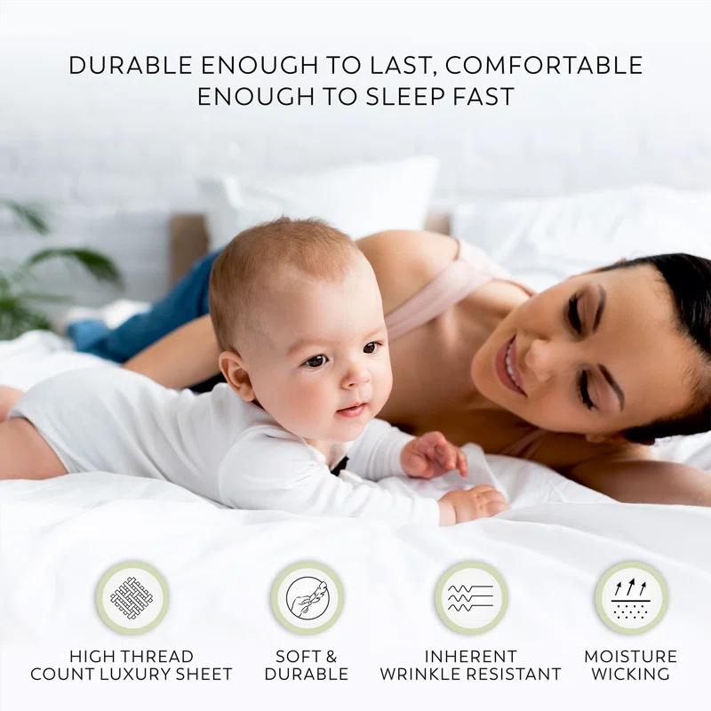 Color Sense 1200TC Premium Cotton-Blend Wrinkle-Resistant Sheet Set