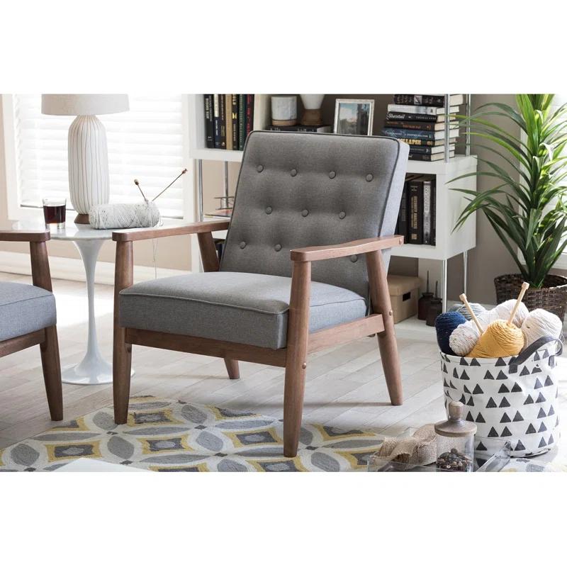 George Oliver Studio Sorrento Accent Chair, 1 Seater, Grey, Brown