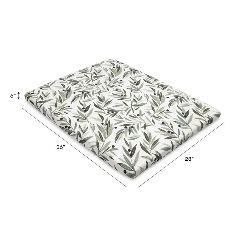 Olive Branches Muslin All-Stages Midi Crib Sheet in GOTS Certified Organic Cotton