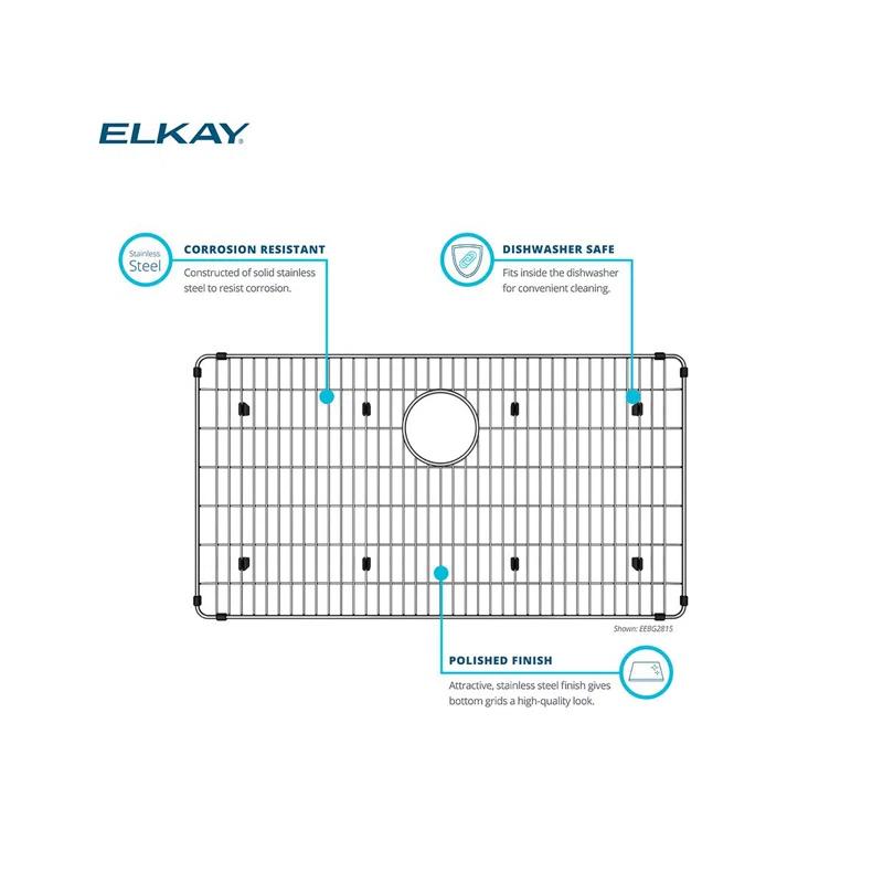 Elkay LKOBG3014SS Elkay Stainless Steel 14-7/16" x 29-15/16" x 1-1/4" Bottom Grid