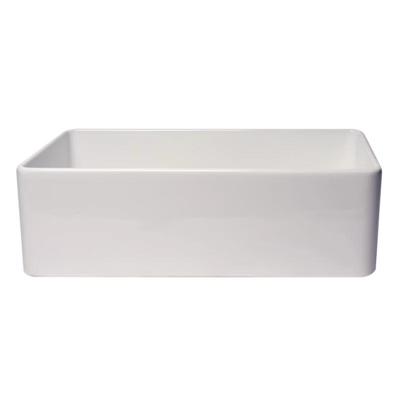 Alfi Brand 33'' L Farmhouse / Apron Single Bowl Fireclay Kitchen Sink ABF3318S-W