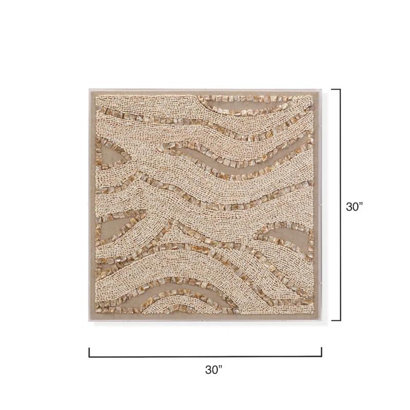 Jamie Young Company Big Wave Handmade Boho Abstract Wall Decor on Shell