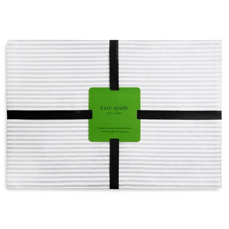 kate spade new york KATE SPADE NEW YORK Hand Painted Shirting Stripe 4-Pack Placemat Set 13”x19” (Set of 4)