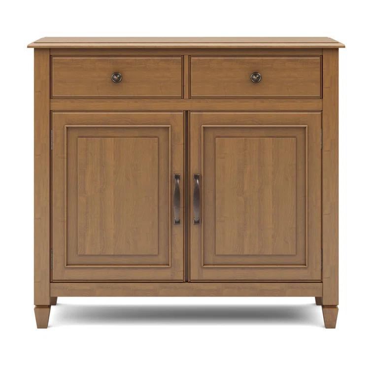 Simpli Home Connaught 40"W Solid Wood 2-Shelf Entryway Storage Cabinet with 2 Storage Drawers