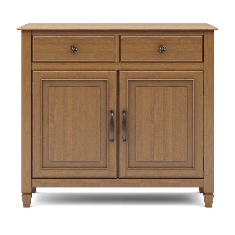 Simpli Home Connaught 40"W Solid Wood 2-Shelf Entryway Storage Cabinet with 2 Storage Drawers