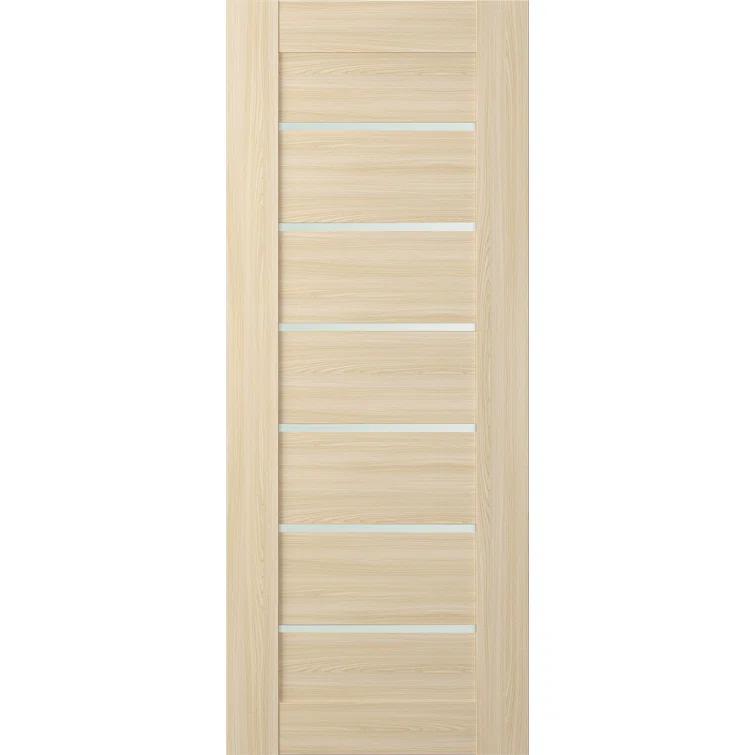 Belldinni Avon 07-02 Paneled Manufactured Wood and Frosted Glass Interior Door Slab