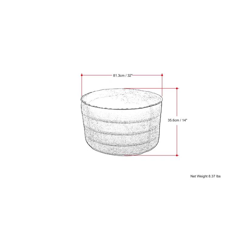 Simpli Home Brody Faux Leather Pouf