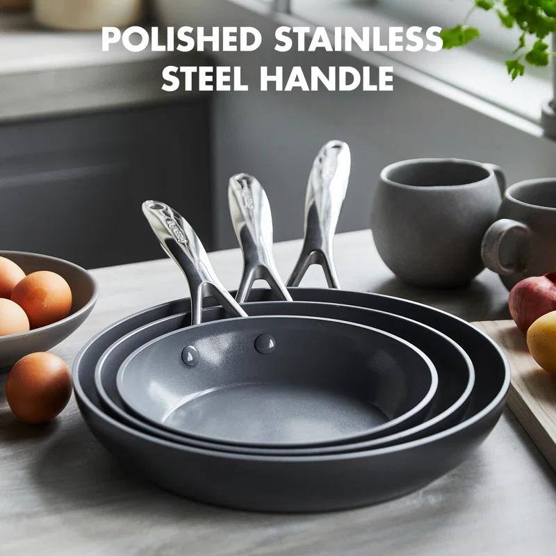GreenPan GreenPan Valencia Pro Healthy Ceramic Nonstick 8" 9.5" and 11" Frying Pan Skillet Set