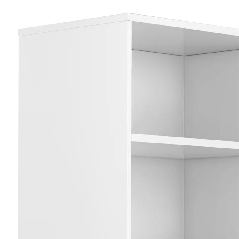 Simpli Home Harper 24"W Solid Hardwood 4 Shelf Mid-Century Modern Bookcase with Drawer and Adjustable Shelves