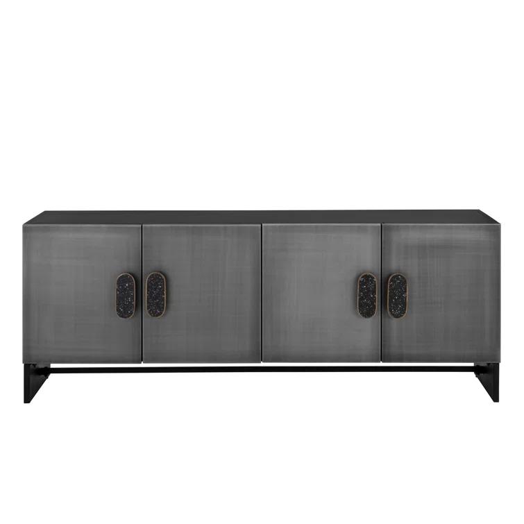 Viserys 72" Black and Silver Terrazzo Marble Sideboard