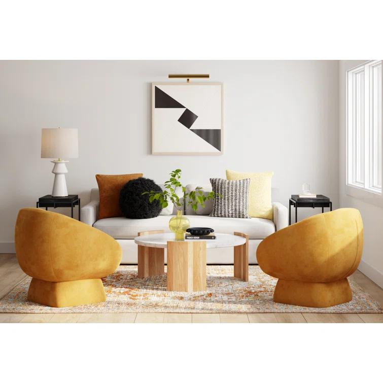 Whilem Round Coffee Table - White