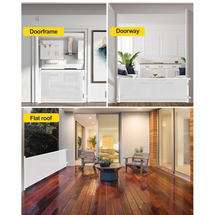 Tucker Murphy Pet™ 168 Inch Extra Wide Retractable Baby Gate,mesh Large Baby Gate Or Mesh Pet Dog Gate, Opening Wide Extra Long Child Safety Gate For Indoor, Outdoor, Stairs, Deck(33"x168")