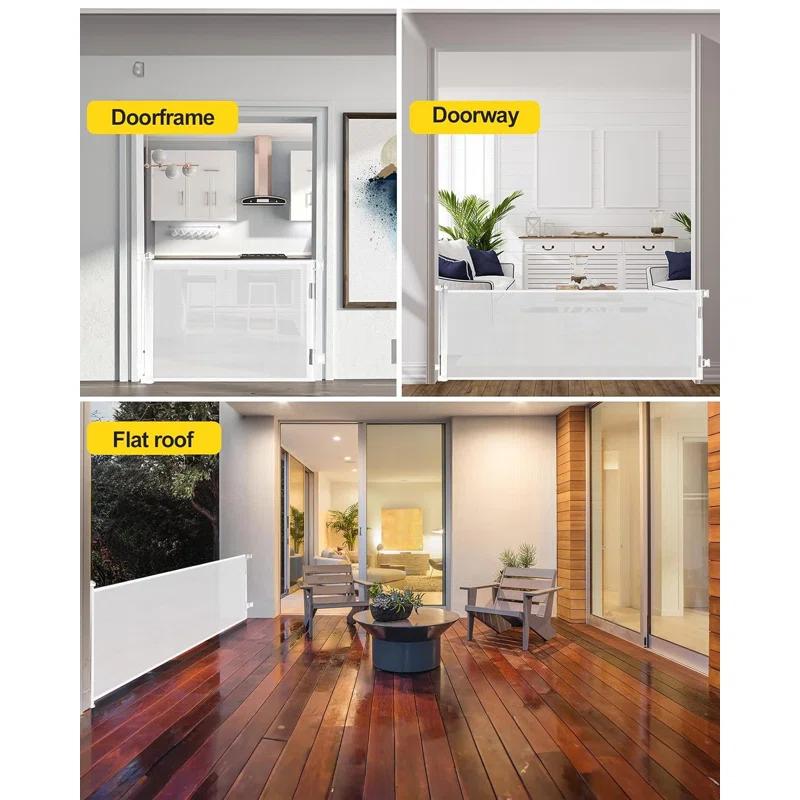 Tucker Murphy Pet™ 168 Inch Extra Wide Retractable Baby Gate,mesh Large Baby Gate Or Mesh Pet Dog Gate, Opening Wide Extra Long Child Safety Gate For Indoor, Outdoor, Stairs, Deck(33"x168")