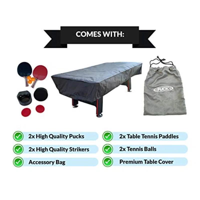 PUCK Hockey Tables PUCK Atlas 7-Foot Table Multi Game Tennis Air Hockey Table (Black)