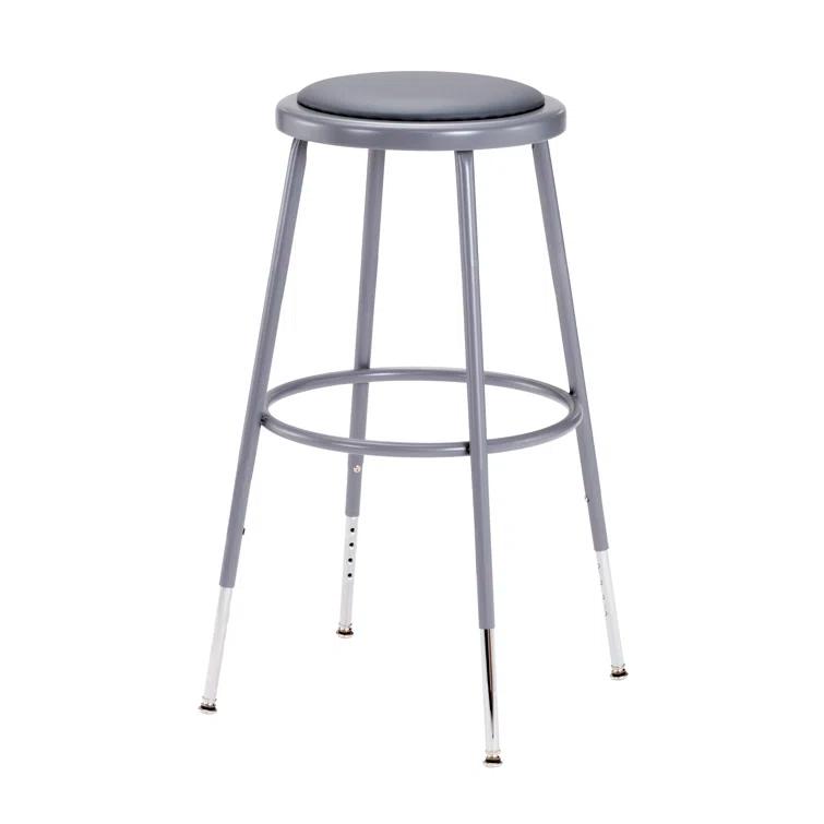 National Public Seating NPS Adjustable Heavy Duty Vinyl Padded Steel Stool